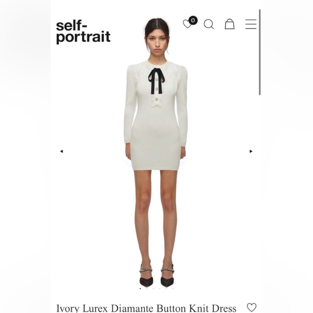 Self Portrait White Knit Mini Dress